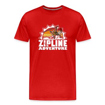 Ziplining Wald Hobby Seilrutschen Freizeit Berge - Männer Premium Bio T-Shirt - Rot - Vorne - Damien (186cm)