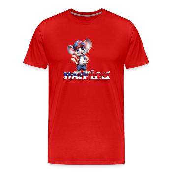 Mouse America Stars and Stripes Baseball 4 juillet - T-shirt bio Premium Homme - rouge - Devant - Damien (186cm)