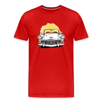 Cabriolet blanc - T-shirt bio Premium Homme - rouge - Devant - Damien (186cm)