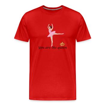 Dancing Dance Music - Men's Premium Organic T-Shirt - red - Front - Damien (186cm)