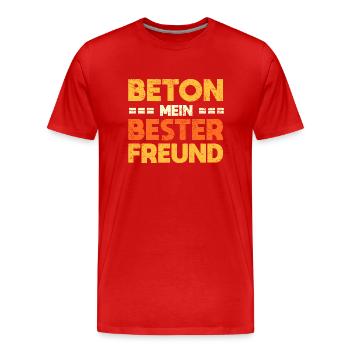 Beton, Mein Bester Freund - Männer Premium Bio T-Shirt - Rot - Vorne - Damien (186cm)