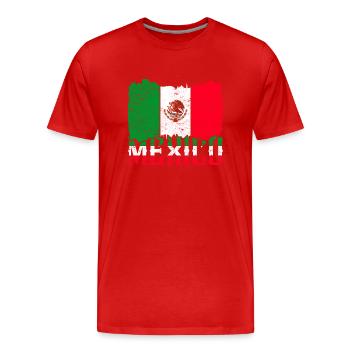 Drapeau mexicain Cadeau mexicain Mexique - T-shirt bio Premium Homme - rouge - Devant - Damien (186cm)