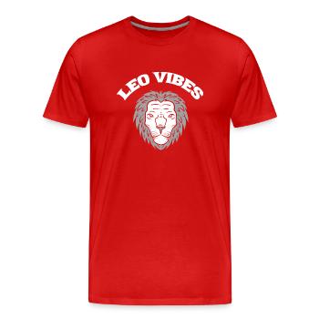 Leo Vibes Astrologe - Männer Premium Bio T-Shirt - Rot - Vorne - Damien (186cm)