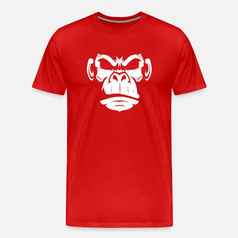Monkey - Männer Premium Bio T-Shirt - Rot