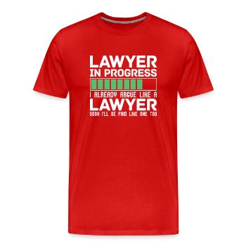 Drôle de cadeau Je suis déjà en train de plaider comme un avocat - T-shirt bio Premium Homme - rouge - Devant - Damien (186cm)