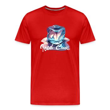 Glaçon fondant au chrome - T-shirt bio Premium Homme - rouge - Devant - Damien (186cm)