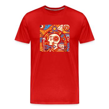 Cooles Techniker Kunst Geschenk - Männer Premium Bio T-Shirt - Rot - Vorne - Damien (186cm)