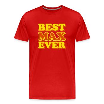 Lustiges Geschenk mit Vornamen Max - Männer Premium Bio T-Shirt - Rot - Vorne - Damien (186cm)