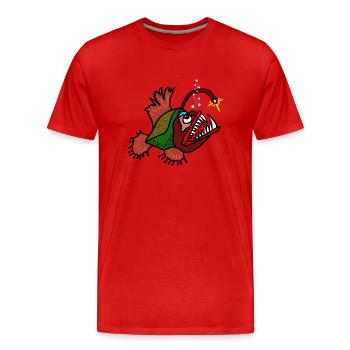 Anglerfisch - Männer Premium Bio T-Shirt - Rot - Vorne - Damien (186cm)