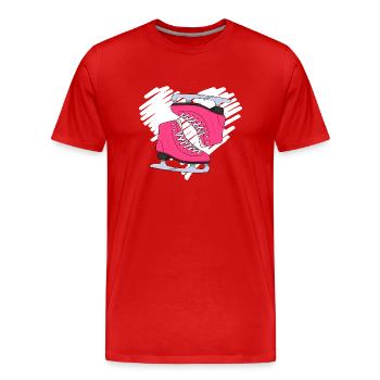 Ice Skates Professioneller Skater - Männer Premium Bio T-Shirt - Rot - Vorne - Damien (186cm)