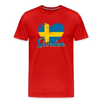 Schweden Sverige Volk Stockholm Schwedisch - Männer Premium Bio T-Shirt - Rot - Vorne - Damien (186cm)