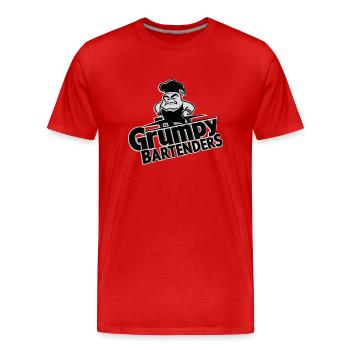 MÜRRISCHE BARKEEPER - Männer Premium Bio T-Shirt - Rot - Vorne - Damien (186cm)