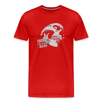Déjà mort - T-shirt bio Premium Homme - rouge - Devant - Damien (186cm)
