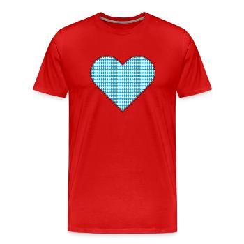 Bavarian Heart as Patches - Men's Premium Organic T-Shirt - red - Front - Damien (186cm)