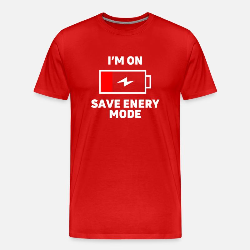 save energy mode - Männer Premium Bio T-Shirt - Rot