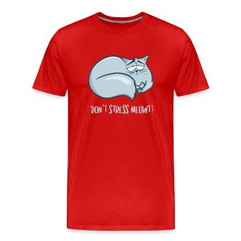 Chat sans stress - T-shirt bio Premium Homme - rouge - Devant - Damien (186cm)