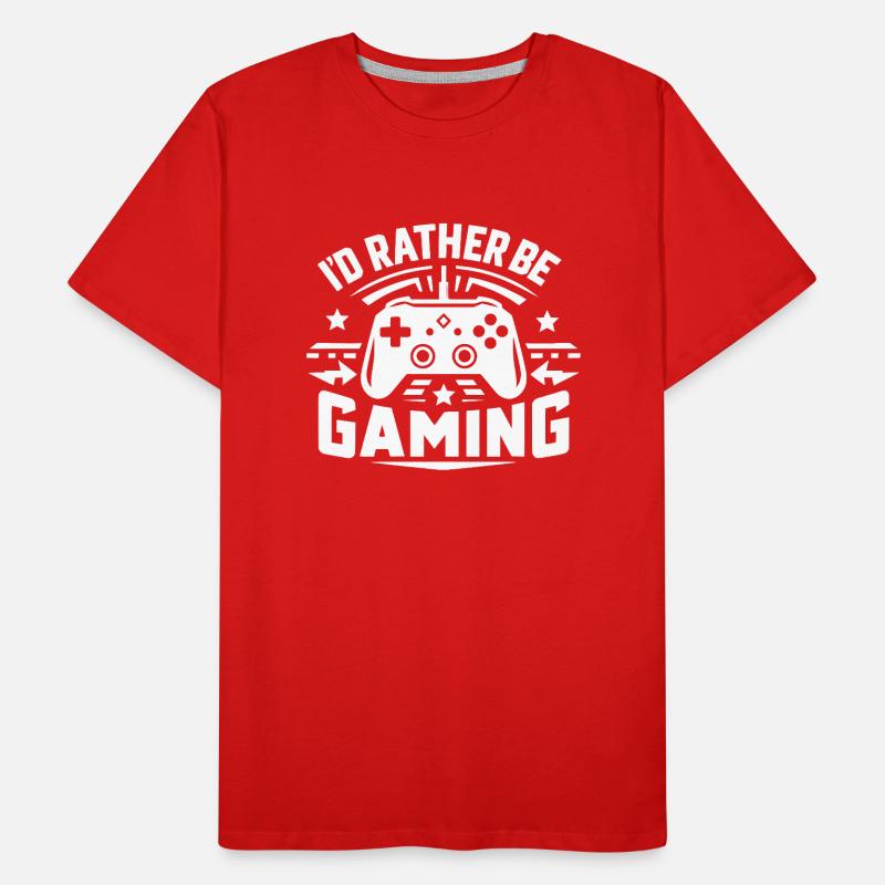 I’d Rather Be Gaming Men's Premium Organic T-Shirt
