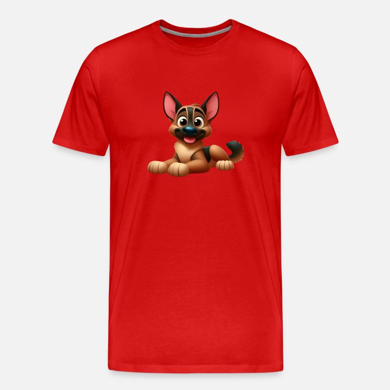Deutscher Schäferhund 15 - Männer Premium Bio T-Shirt - Rot