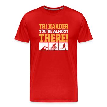 Tri Vous y êtes presque Triathlète Triathlo - T-shirt bio Premium Homme - rouge - Devant - Damien (186cm)