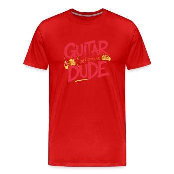 « Guitar Dude » est la déclaration parfaite pour de vrai - T-shirt bio Premium Homme - rouge - Devant - Damien (186cm)