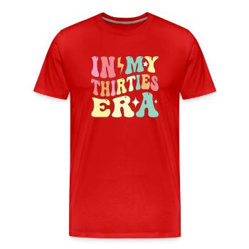 Nouveaux Cadeaux D’anniversaire 30 Années 30 Pour Hommes, Femmes - T-shirt bio Premium Homme - rouge - Devant - Damien (186cm)