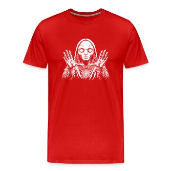 Étranger - T-shirt bio Premium Homme - rouge - Devant - Damien (186cm)