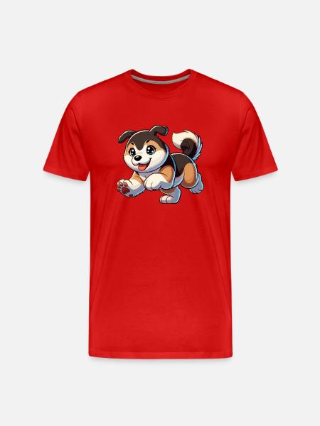 Akita puppy - Men's Premium Organic T-Shirt - red