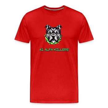 A1 ALFA ESPORTS - T-shirt bio Premium Homme - rouge - Devant - Damien (186cm)