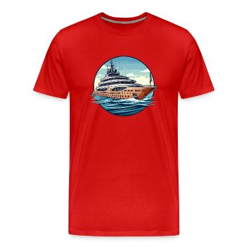 Super Yacht - T-shirt bio Premium Homme - rouge - Devant - Damien (186cm)