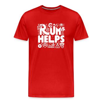 Rum Helps 8 - Männer Premium Bio T-Shirt - Rot - Vorne - Damien (186cm)