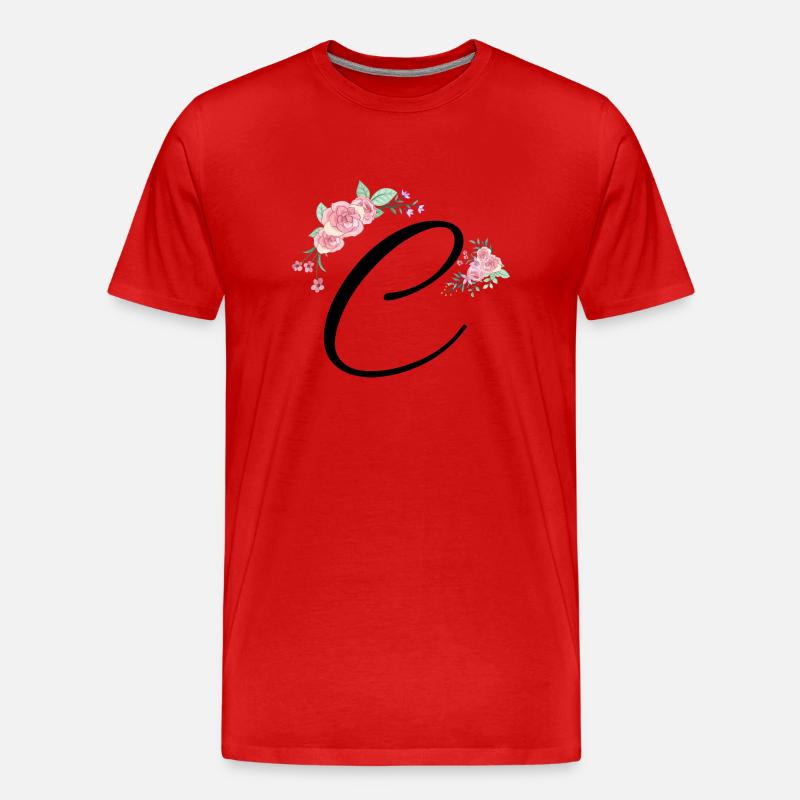 Buchstabe c Blumen - Männer Premium Bio T-Shirt - Rot