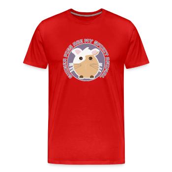 Dessin humoristique de cochon d'Inde spirit animal - T-shirt bio Premium Homme - rouge - Devant - Damien (186cm)