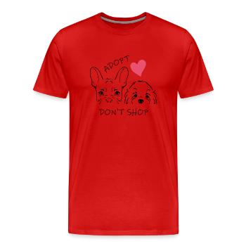 Französische Bulldogge und Malteser Bichon - Männer Premium Bio T-Shirt - Rot - Vorne - Damien (186cm)