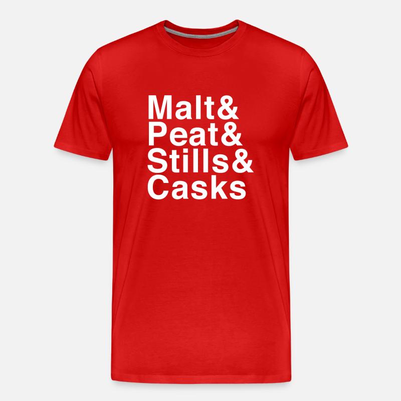 Malt & Peat & Stills & Casks - Men's Premium Organic T-Shirt - red