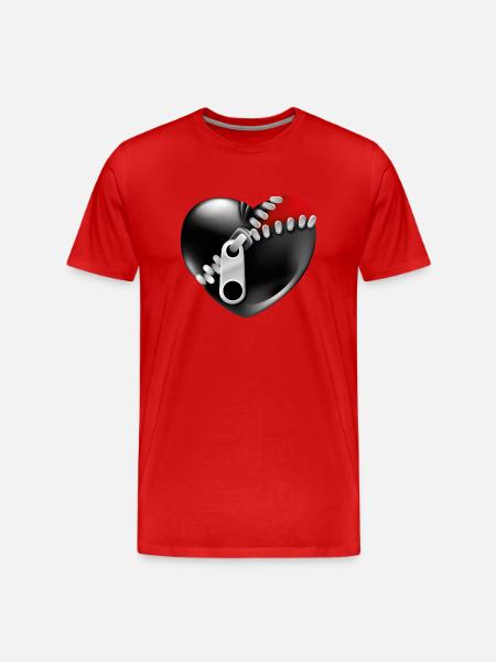 Smiley Heart - Männer Premium Bio T-Shirt - Rot