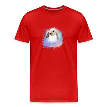kaninchen ,hase, pink, Graffiti, Malerei,bunt - Männer Premium Bio T-Shirt - Rot - Vorne - Damien (186cm)