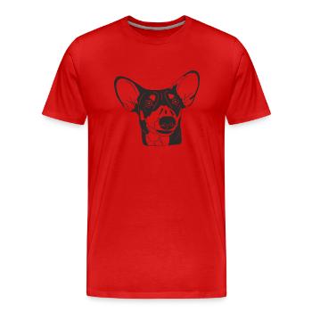 Podenco Mix - Männer Premium Bio T-Shirt - Rot - Vorne - Damien (186cm)