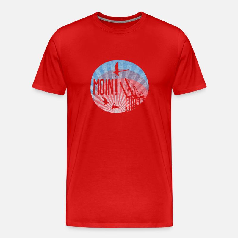 Moin! Ver. 2 - Männer Premium Bio T-Shirt - Rot