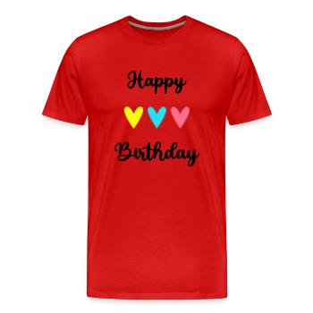 ALLES GUTE ZUM GEBURTSTAG!. ALLES GUTE ZUM GEBURTSTAG!. JAHRESTAG. - Männer Premium Bio T-Shirt - Rot - Vorne - Damien (186cm)