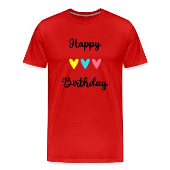 ALLES GUTE ZUM GEBURTSTAG!. ALLES GUTE ZUM GEBURTSTAG!. JAHRESTAG. - Männer Premium Bio T-Shirt - Rot - Vorne - Damien (186cm)