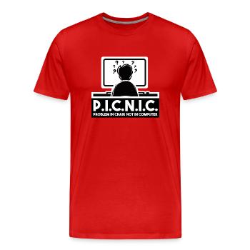 PICNIC - Problem In Chair Not In Computer - Männer Premium Bio T-Shirt - Rot - Vorne - Damien (186cm)