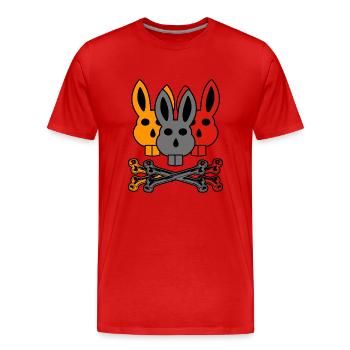 böses Hasi "bad bunny" aesthetic danger style - Männer Premium Bio T-Shirt - Rot - Vorne - Damien (186cm)
