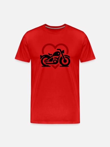 Motorrad Love - Männer Premium Bio T-Shirt - Rot