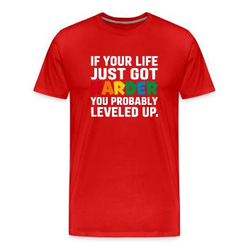 Harder - T-shirt bio Premium Homme - rouge - Devant - Damien (186cm)