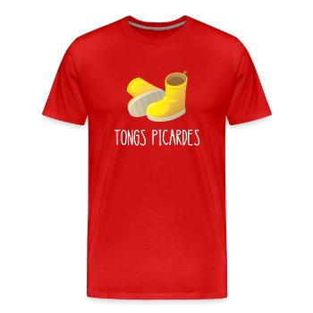 tongs picardes - T-shirt bio Premium Homme - rouge - Devant - Damien (186cm)