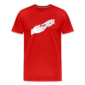 Stone scissors bag - Men's Premium Organic T-Shirt - red - Front - Damien (186cm)
