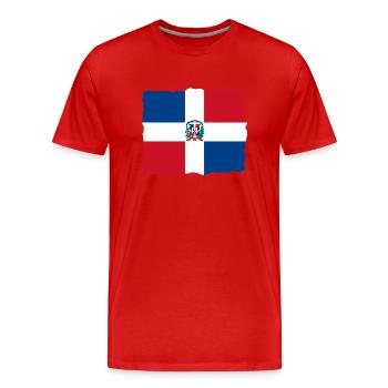 Drapeau de la République dominicaine Drapeau Dom Rep Voyage - T-shirt bio Premium Homme - rouge - Devant - Damien (186cm)