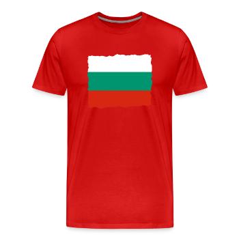 Drapeau Bulgarie Drapeau bulgare Sables d'Or - T-shirt bio Premium Homme - rouge - Devant - Damien (186cm)