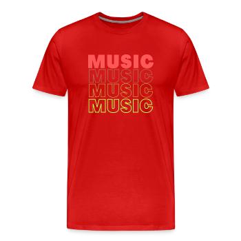 Ich liebe Musik - Männer Premium Bio T-Shirt - Rot - Vorne - Damien (186cm)