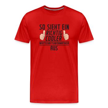 Wirtschaftsinformatiker | Wirtschaft | Informatik - Männer Premium Bio T-Shirt - Rot - Vorne - Damien (186cm)